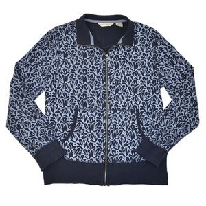 Horny Toad&Co Jacket Medium Zip-Up Blue Floral